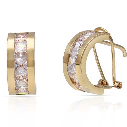 [P1641] PENDIENTES ORO 18KL CIRCONITAS - 5x13MM