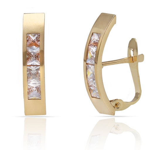 [P1638] PENDIENTES ORO 18KL CIRCONITAS - 4x18MM