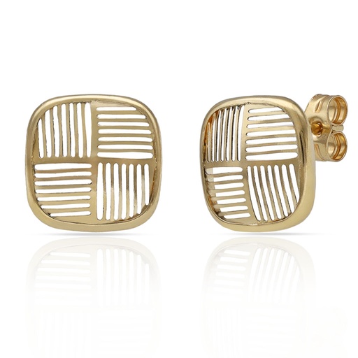 [P1611] PENDIENTES ORO 18KL FLOR CALADA - 10.50x10.50MM