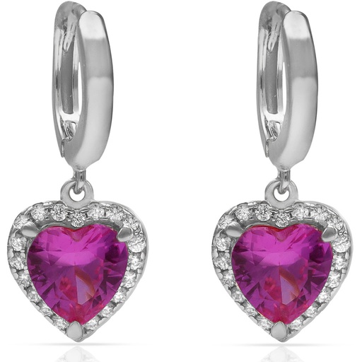 [AG1836] PENDIENTES PLATA 925MM CORAZON PIEDRA ROJA