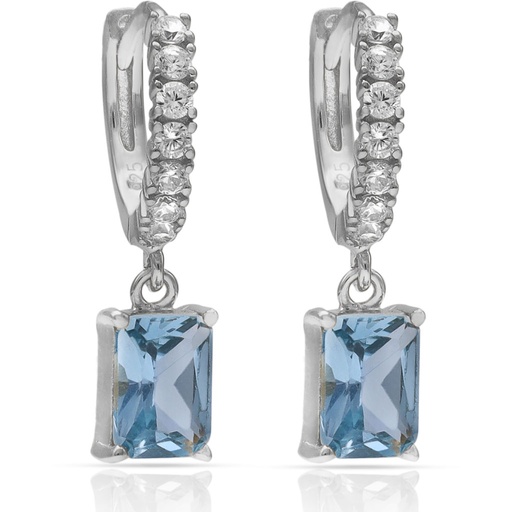 [AG1834] PENDIENTES PLATA 925MM PIEDRAS AGUA + CIRCONITAS