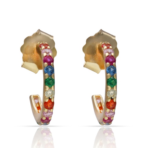 [AG1833] AROS PLATA CHAPADA ORO PIEDRAS ARCOIRIS