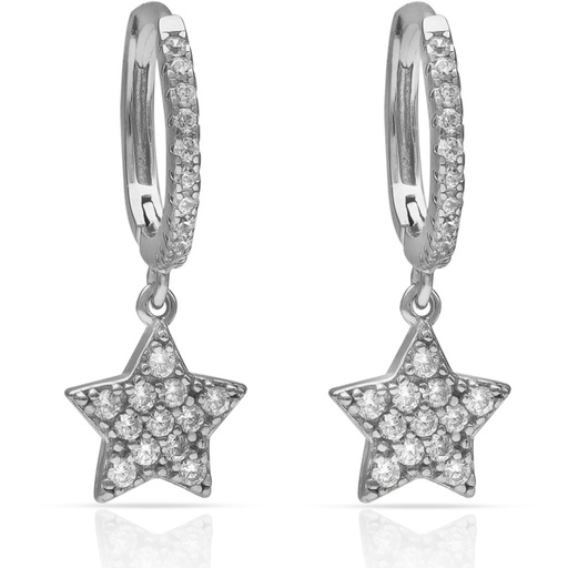 [AG1824] PENDIENTES PLATA 925MM ESTRELLAS + CIRCONITAS