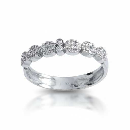 SORTIJA ORO BLANCO 18KL DIAMANTES - STOCK