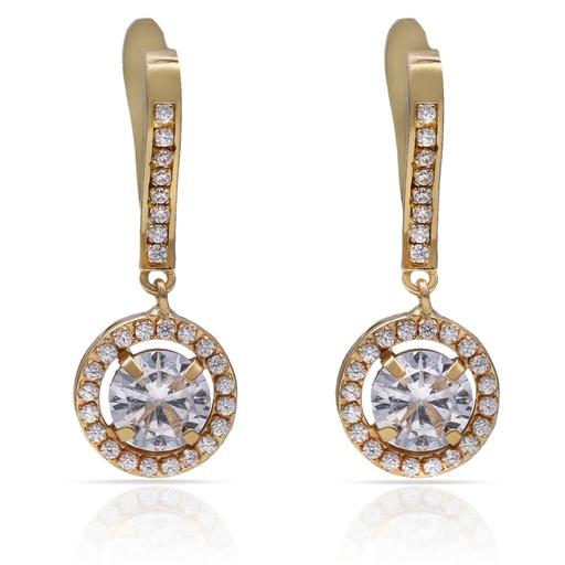 [P1637] PENDIENTES ORO 18KL CIRCONITAS - 9x23MM