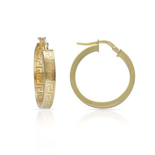 [AG1050] AROS PLATA CHAPADA ORO GRECA - 15MM