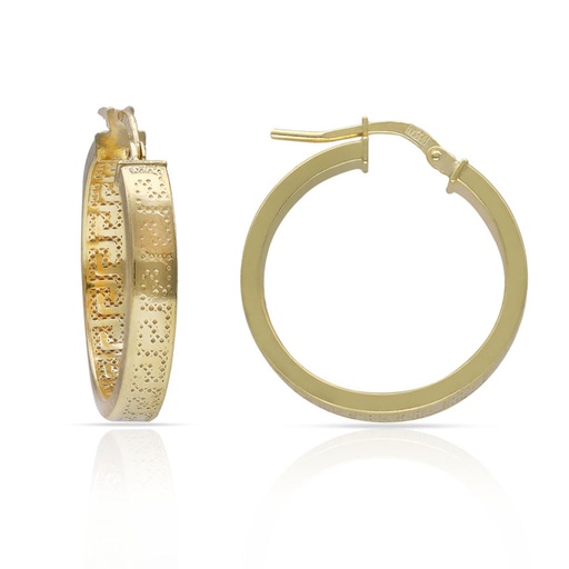 [AG1048] AROS PLATA CHAPADA ORO GRECA - 20MM