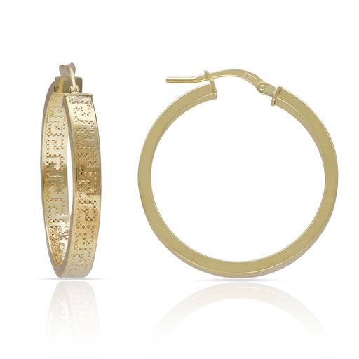 [AG1046] AROS PLATA CHAPADA ORO GRECA - 25MM