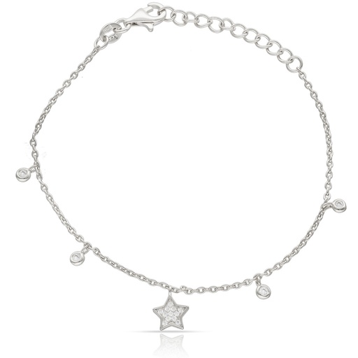 [AG9089] PULSERA PLATA 925MM ESTRELLA + CIRCONITAS