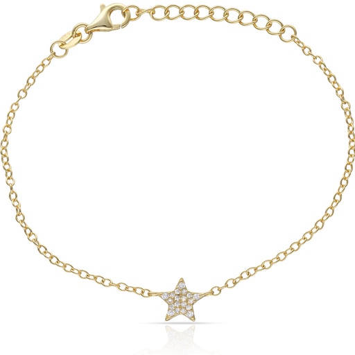 [AG9086] PULSERA PLATA CHAPADA EN ORO ESTRELLA CIRCONITAS