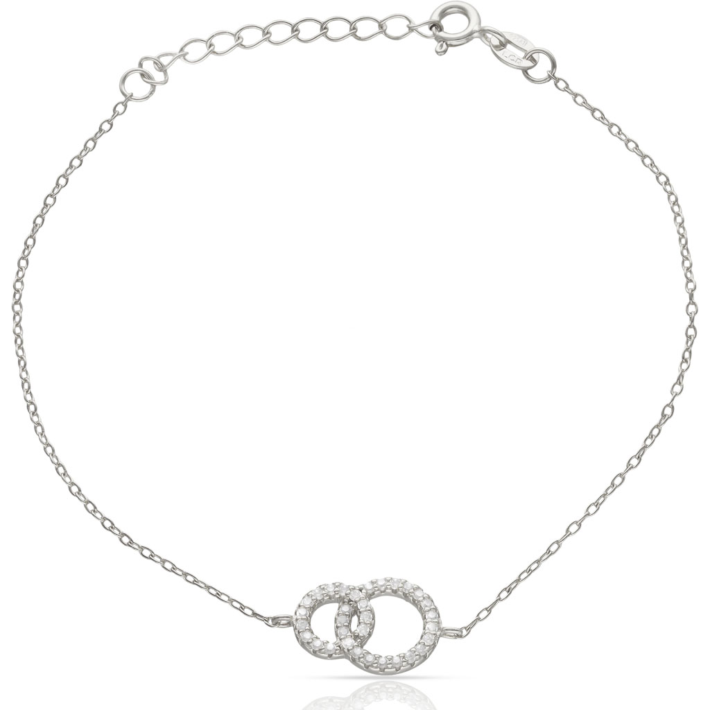 PULSERA PLATA 925MM 2 ALIANZAS CIRCONITAS
