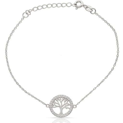[AG9079] PULSERA PLATA 925MM ARBOL DE LA VIDA CIRCONITAS
