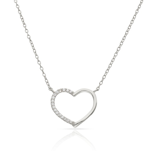 [AG8035] GARGANTILLA PLATA 925MM CORAZON CIRCONITAS