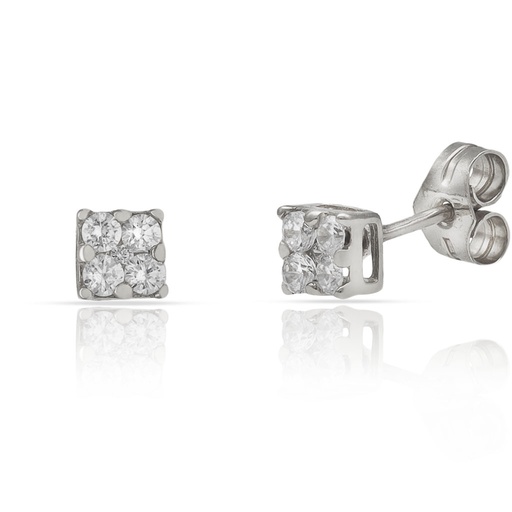 [LCR363B - STOCK] PENDIENTES ORO BLANCO 18KL DIAMANTES - STOCK