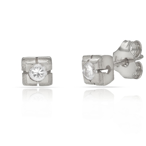 [LCR370B - STOCK] PENDIENTES ORO BLANCO 18KL DIAMANTES - STOCK