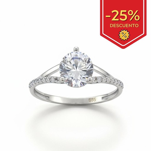 SORTIJA ORO BLANCO 18KL CIRCONITAS