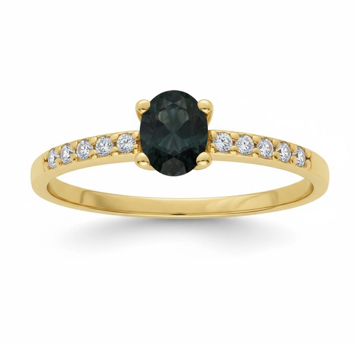 SORTIJA ORO 18KL ZAFIRO FINO + CIRCONITAS