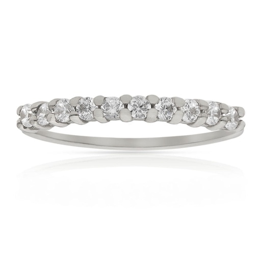 SORTIJA ORO BLANCO 18KL 10 CIRCONITAS