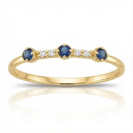 SORTIJA ORO 18KL 3 ZAFIROS FINOS + CIRCONITAS