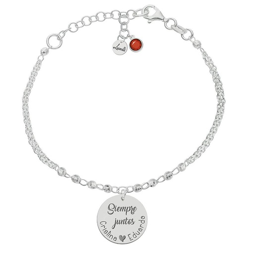 [AG3250] PULSERA MI HISTORIA PLATA 925MM FORZADA + BOLAS - SIEMPRE JUNTOS