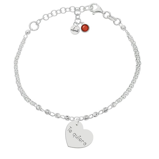 [AG3249] PULSERA MI HISTORIA PLATA 925MM FORZADA + BOLAS - TE QUIERO
