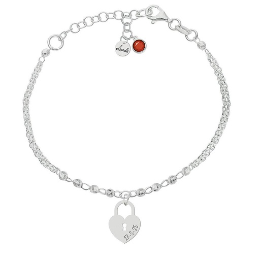 [AG3247] PULSERA MI HISTORIA PLATA 925MM FORZADA + BOLAS - CANDADO