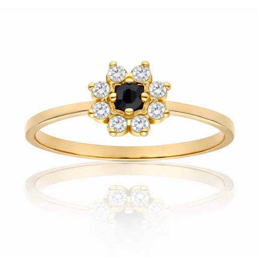 SORTIJA ORO 18KL ZAFIRO FINO + CIRCONITAS