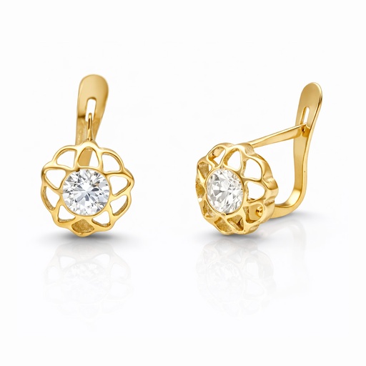 [P3255] PENDIENTES ORO 18KL CIRCONITAS