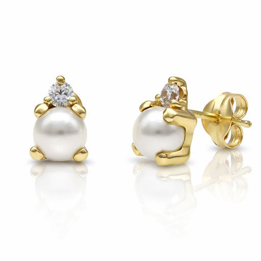 [P1650] PENDIENTES ORO 18KL PERLAS - 5x8MM