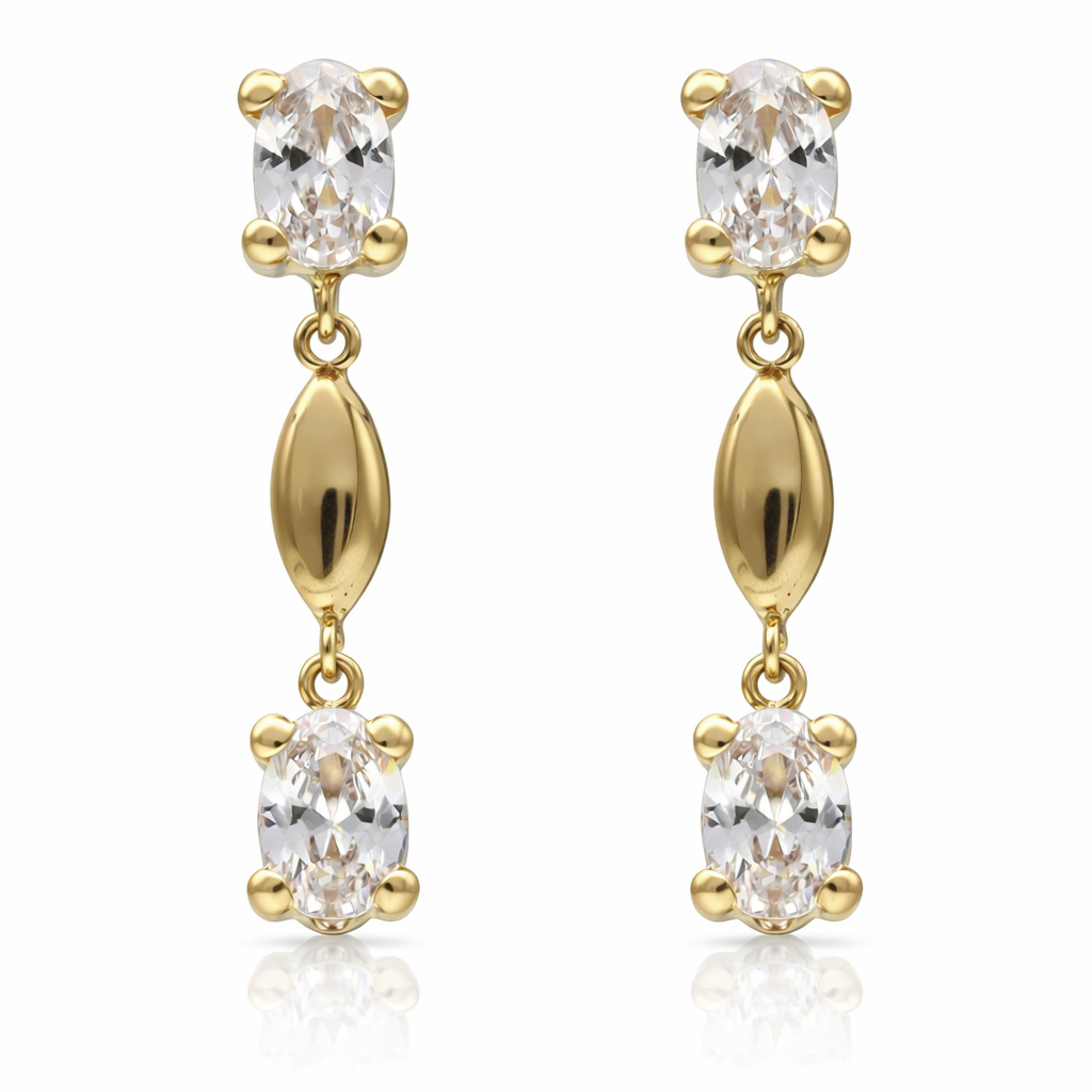 PENDIENTES ORO 18KL CIRCONITAS - 5x25MM