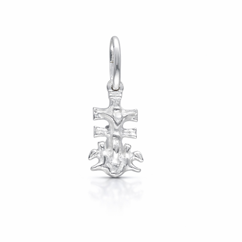 CRUZ PLATA 925MM CARAVACA PEQUEÑA CRISTO RELIEVE - 5x12MM