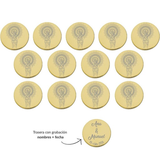 [ST6019] ARRAS PERSONALIZADAS V. DEL PILAR ACERO DORADO