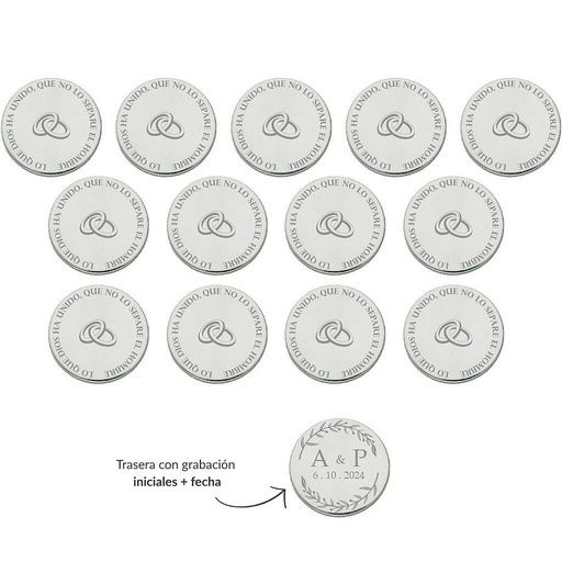 [ST6022] ARRAS PERSONALIZADAS ALIANZAS · ACERO PLATEADO