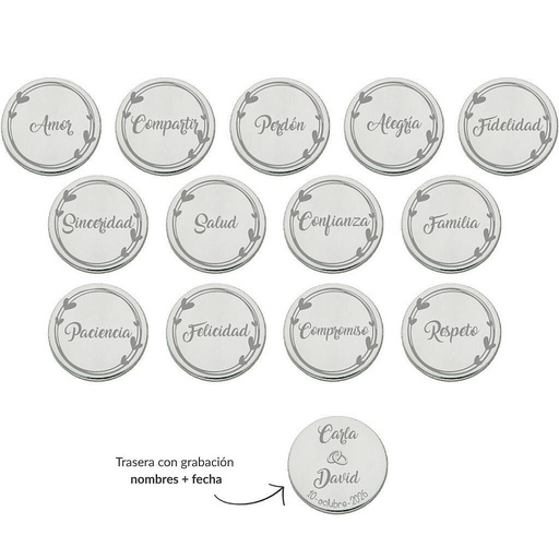 [ST6020] ARRAS PERSONALIZADAS PALABRAS · ACERO PLATEADO