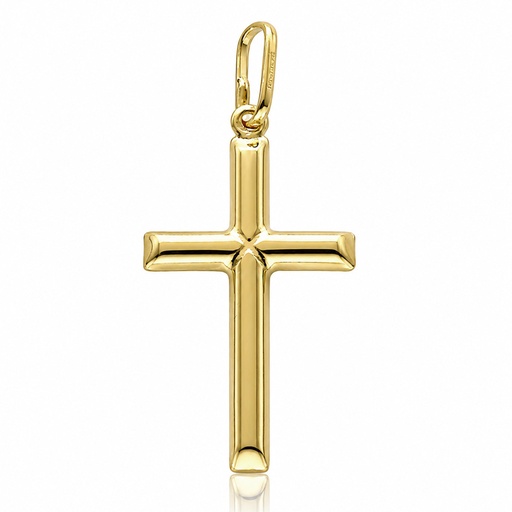 CRUZ PLATA CHAPADA PALO LISO - 20x38MM