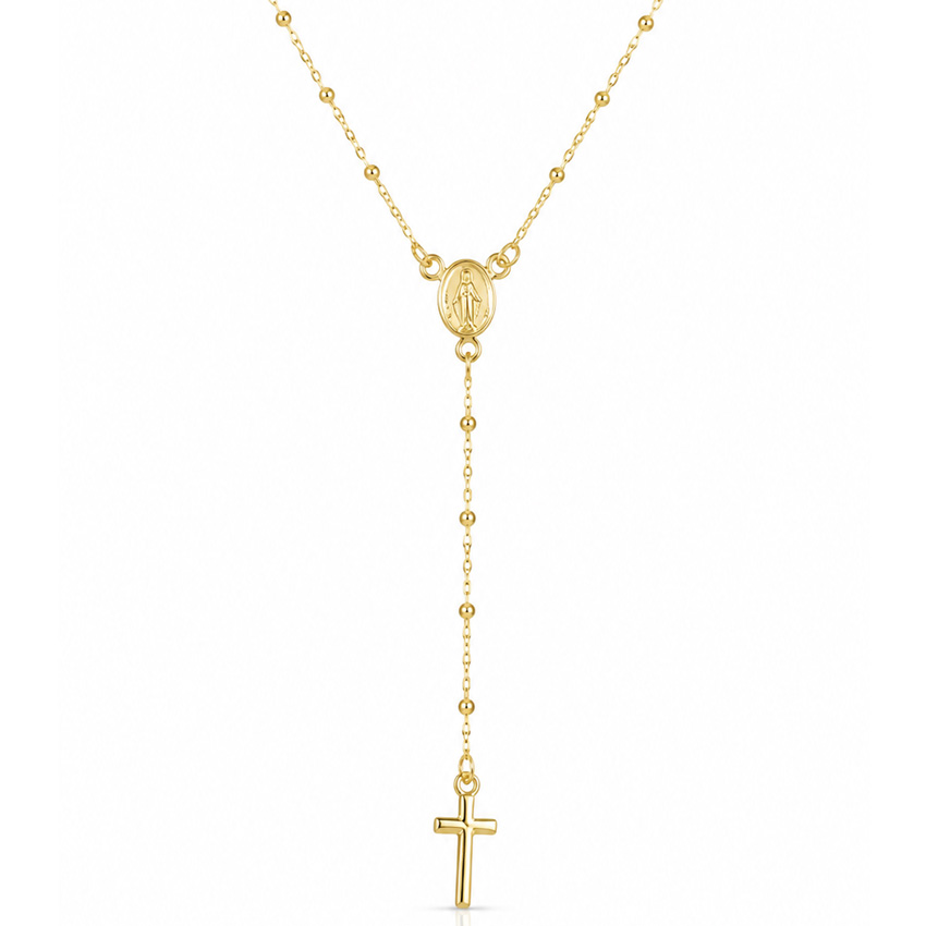 GARGANTILLA ROSARIO PLATA CHAPADA EN ORO - BOLAS 1.50MM