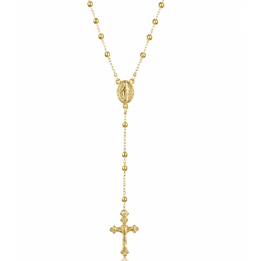ROSARIO PLATA CHAPADA EN ORO - BOLAS 3MM