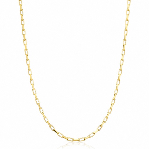 CADENA PLATA CHAPADA EN ORO ESLABON RECTANGULAR - 1.25MM