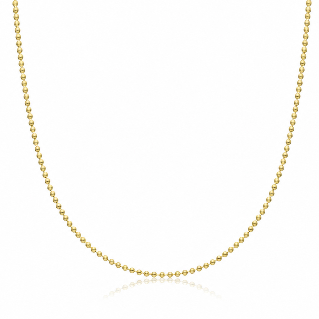 CADENA PLATA CHAPADA EN ORO BOLITAS - 1.20MM