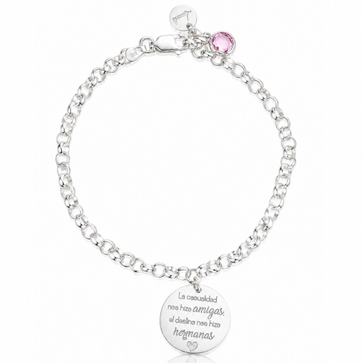 PULSERA MI HISTORIA PLATA 925MM AMIGAS Y HERMANAS