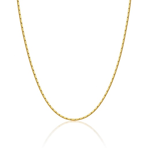 CADENA PLATA CHAPADA EN ORO OCTOGONAL - 0.65MM
