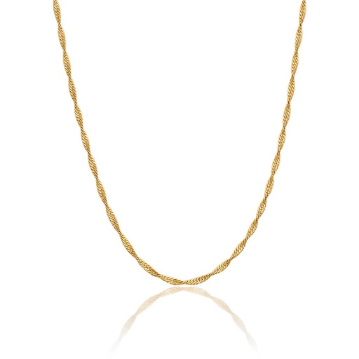 CADENA PLATA CHAPADA EN ORO SINGAPUR - 1.50MM