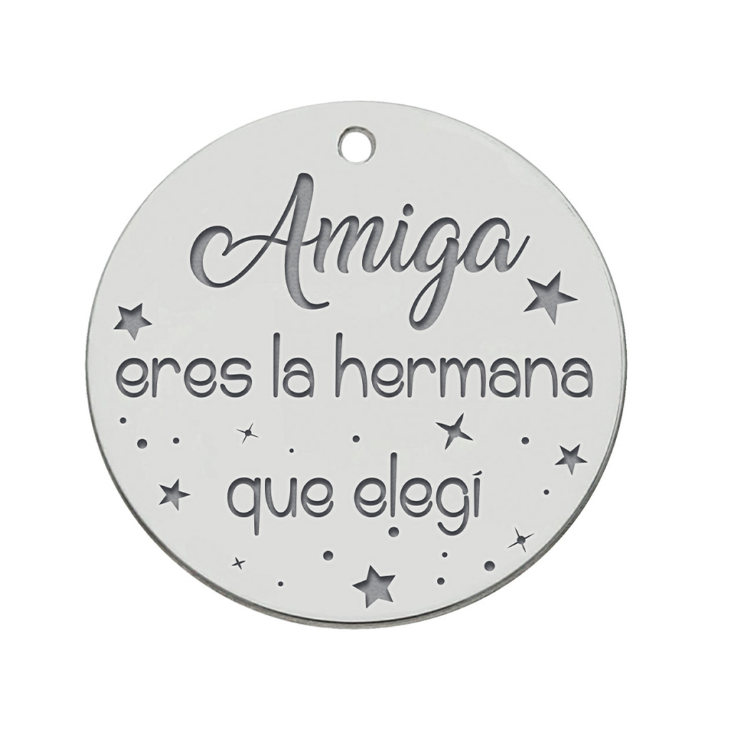 MI HISTORIA - ABALORIO PLATA 925MM AMIGA ERES LA HERMANA QUE ELEGI