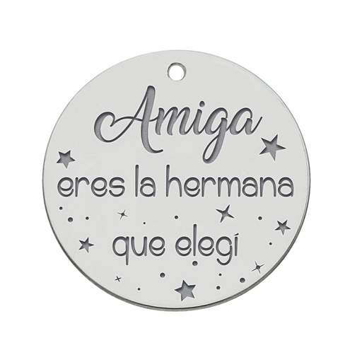 MI HISTORIA - ABALORIO PLATA 925MM AMIGA ERES LA HERMANA QUE ELEGI