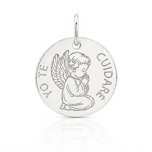 COLGANTE PLATA DE LEY ANGEL DE LA GUARDA - 14MM